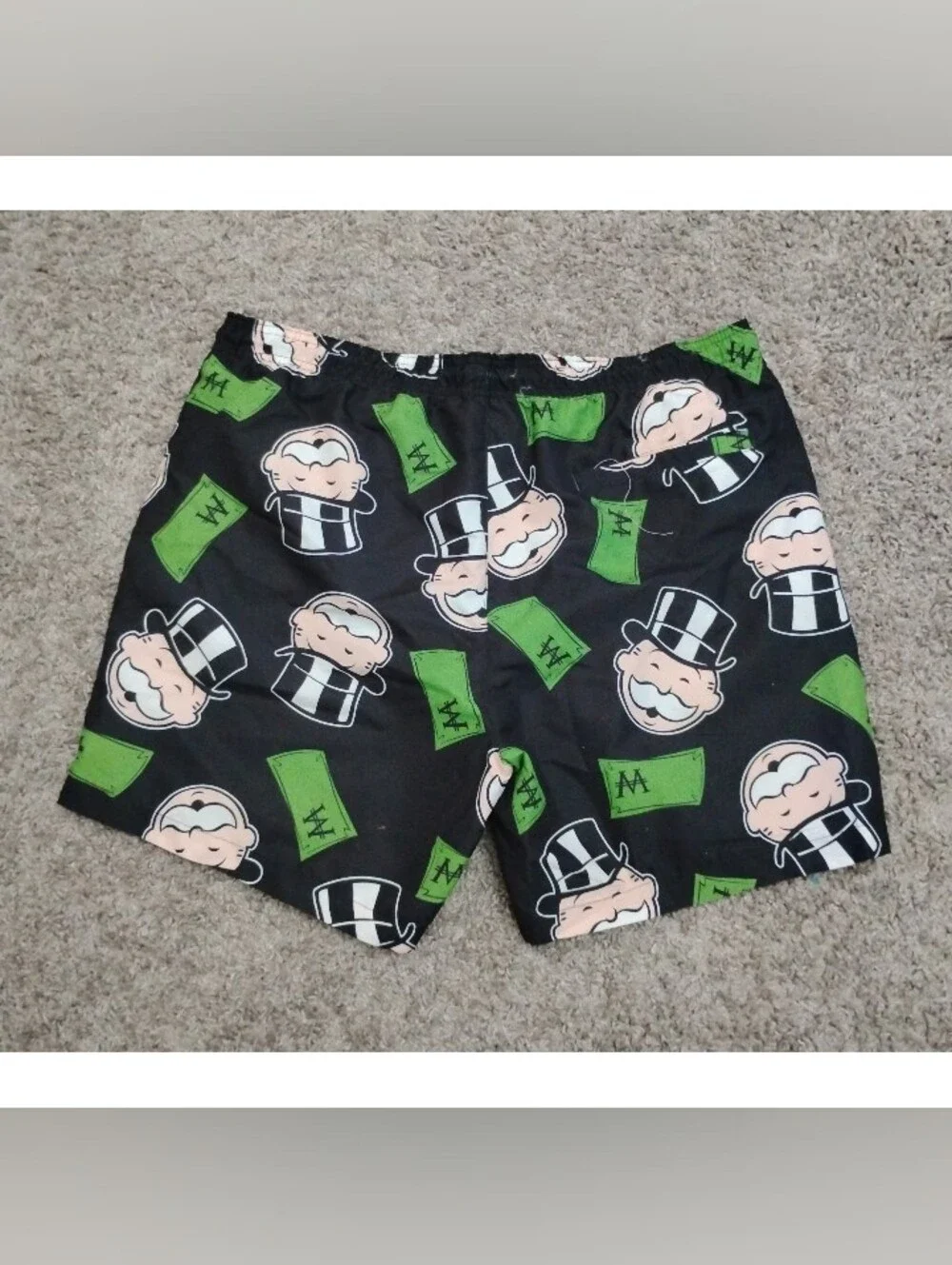 Official Monopoly Rich Uncle Pennybags Swim Trunks Board Game Graphic Shorts